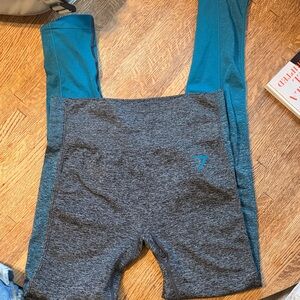 Grey and Teal Gymshark Leggings